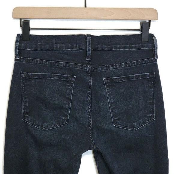 FRAME Le Skinny de Jeanne Mid Rise Dark Wash Blue Denim Jeans Minimal Chic 27 - Picture 8 of 13